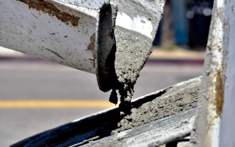 A close up of a ready-mix concrete